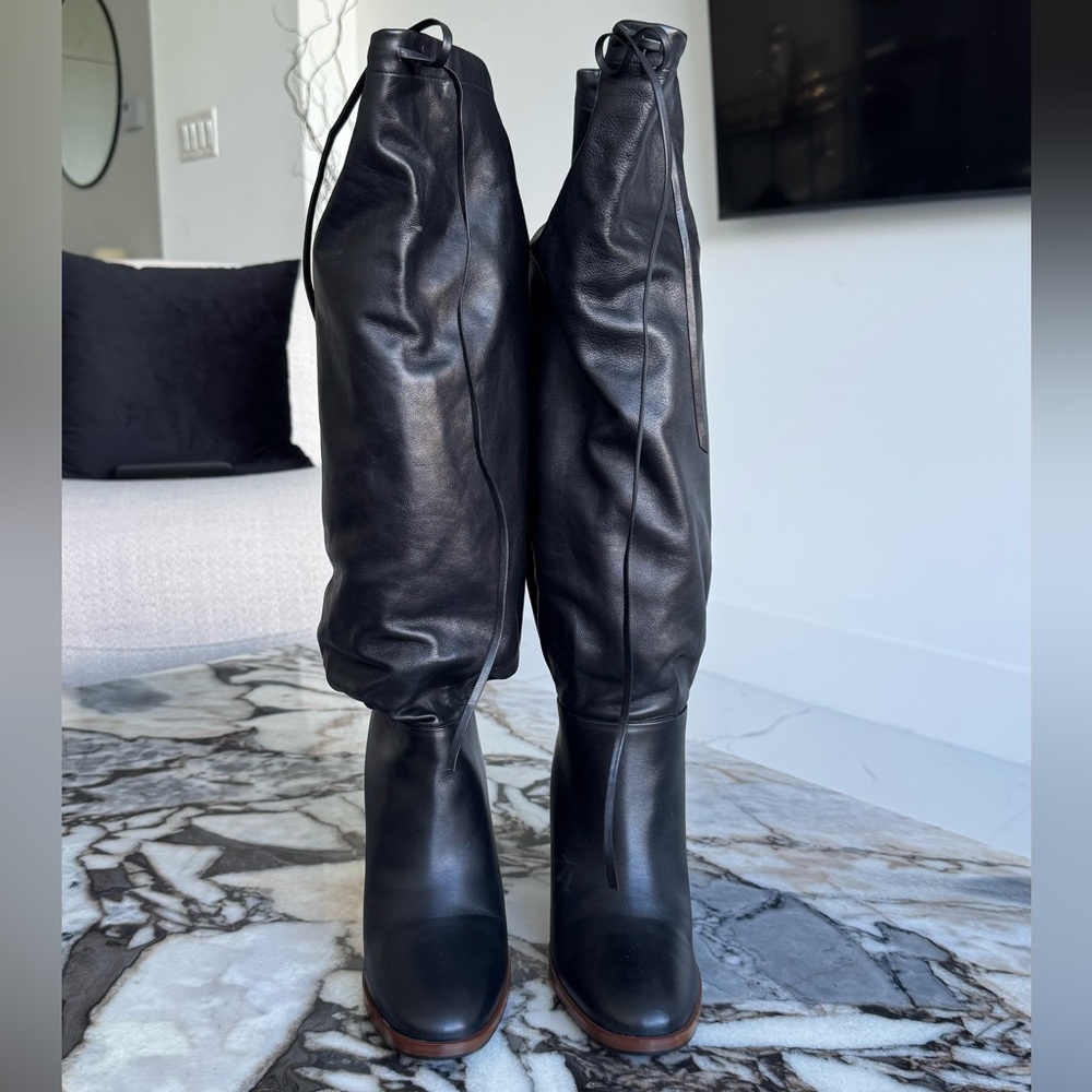 Gucci leather knee high boots